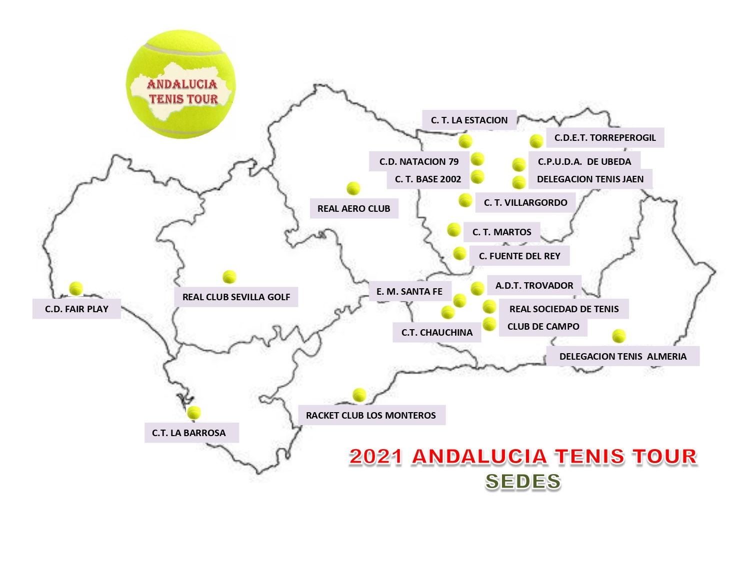 2021 ANDALUCIA TENIS TOUR. SEDES
